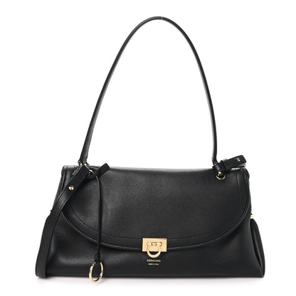 Salvatore Ferragamo Calfskin Medium Sofia 2026 Shoulder Bag Black 1 of 10