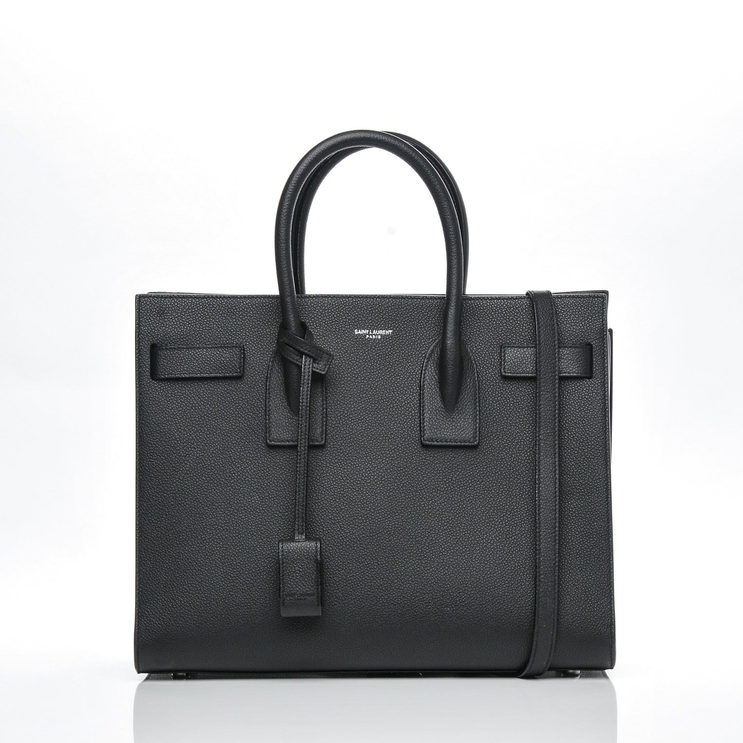 Grained Calfskin Small Sac De Jour Black