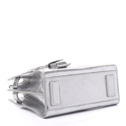 Saint Laurent Metallic Crinkled Calfskin Nano Supple Sac De Jour Silver 3 of 8