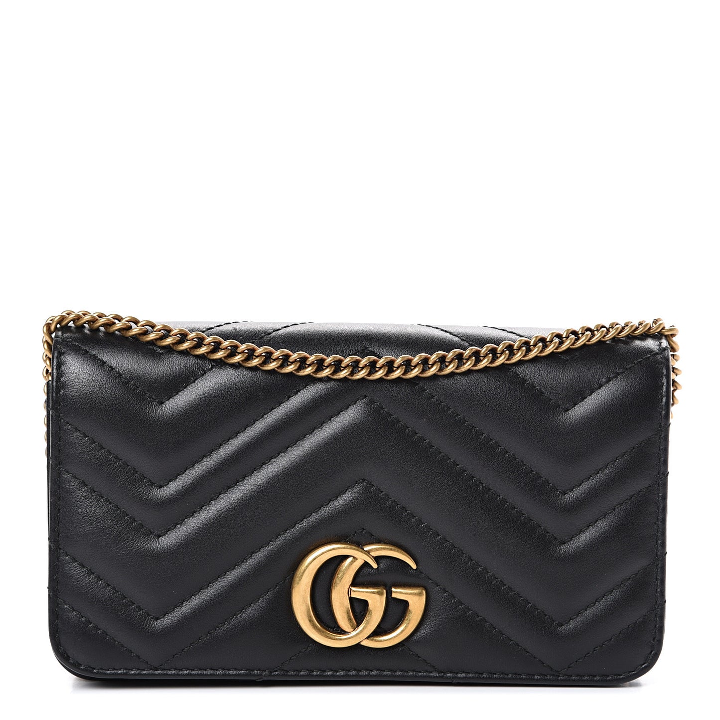 Calfskin Matelasse GG Marmont Mini Bag Black