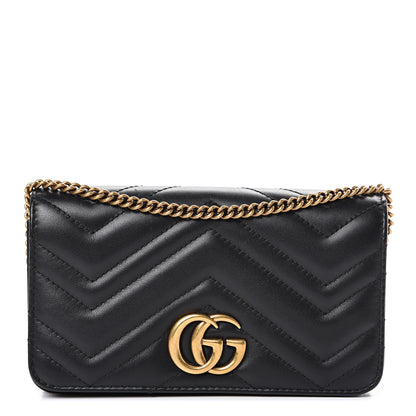 Gucci Calfskin Matelasse GG Marmont Mini Bag Black 1 of 14