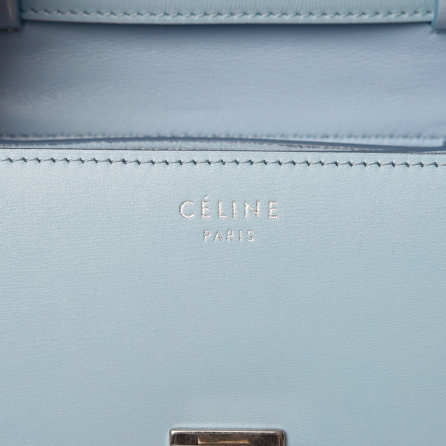 Celine Smooth Calfskin Small Classic Box Flap Bag Pale Blue 9 of 18