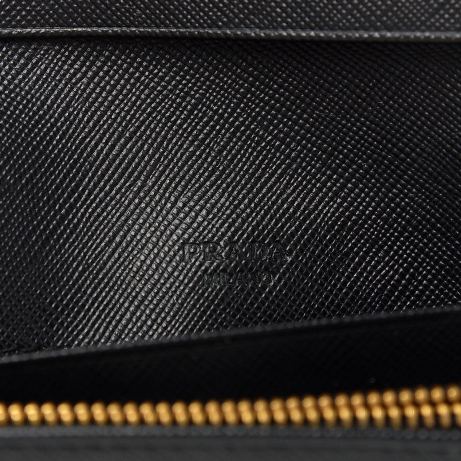 Prada Saffiano Metal Bar Continental Flap Wallet Black 6 of 6