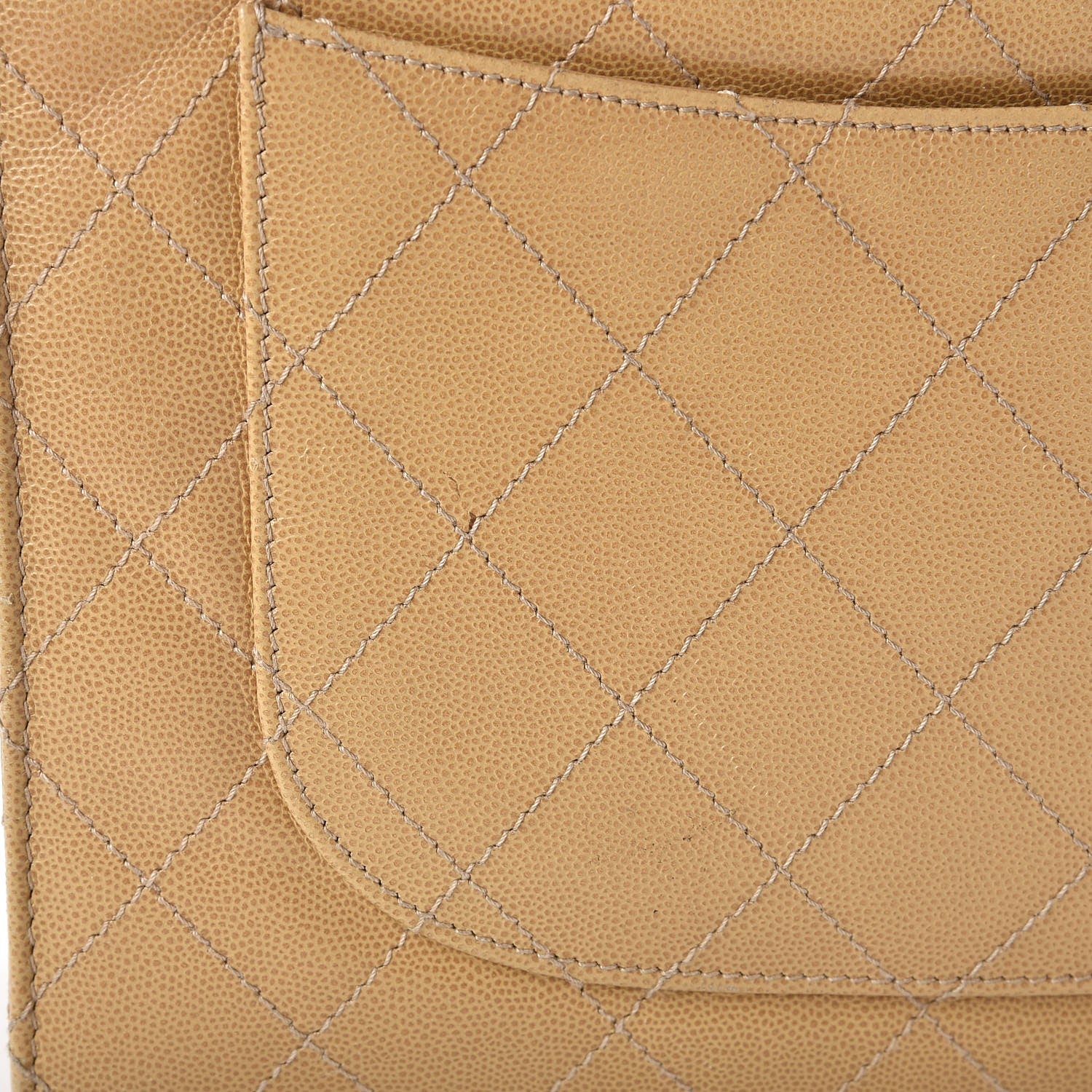 Chanel Caviar Stitched Jumbo Single Flap Beige 8 of 17
