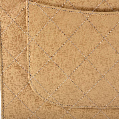 Chanel Caviar Stitched Jumbo Single Flap Beige 8 of 17
