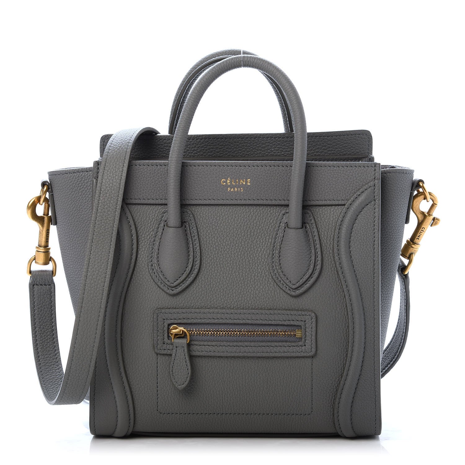 Celine Baby Drummed Calfskin Nano Luggage Kohl 1 of 10