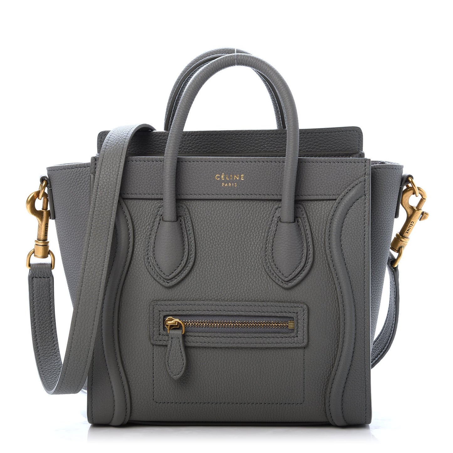 Baby Drummed Calfskin Nano Luggage Kohl