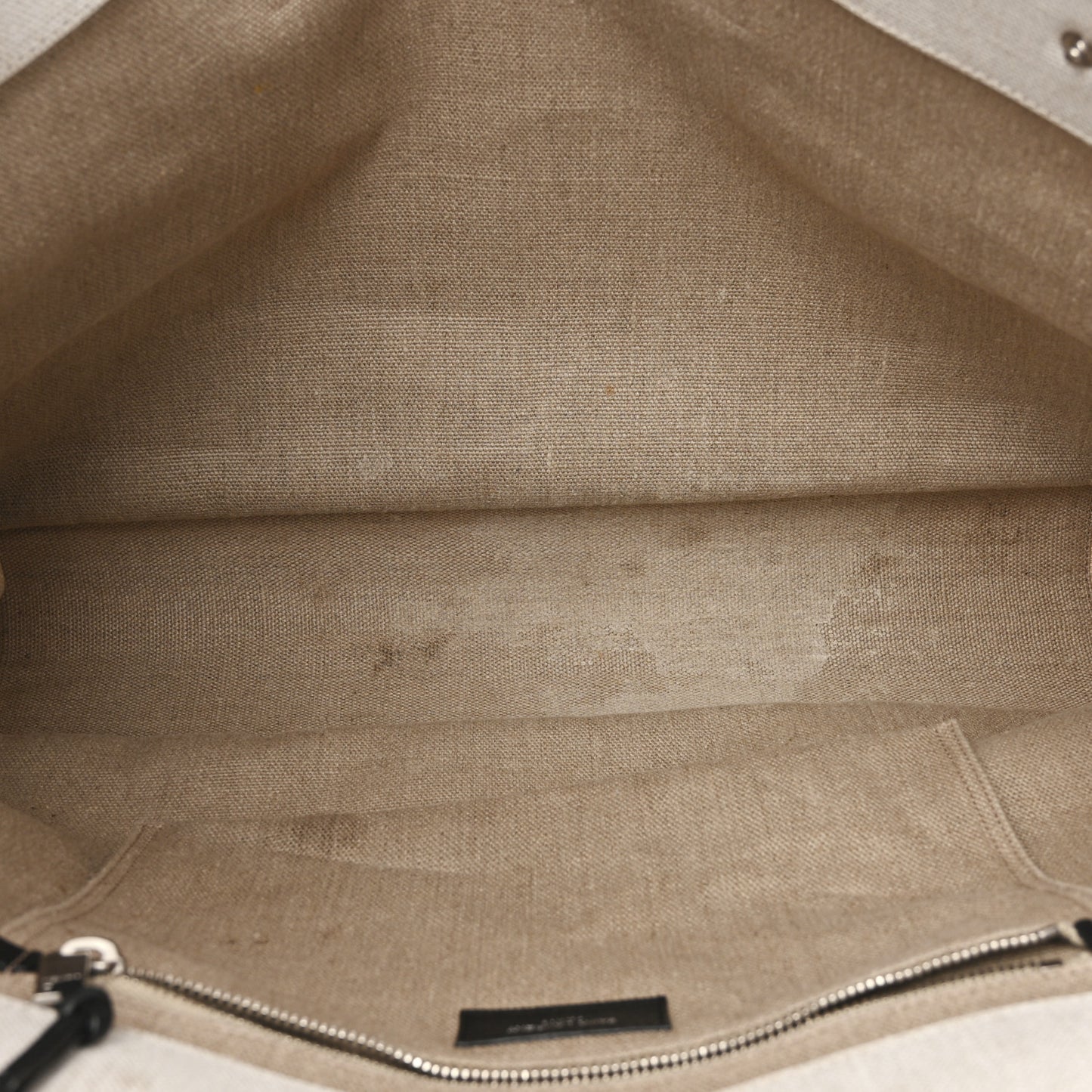 Linen Calfskin Rive Gauche Tote Optic White