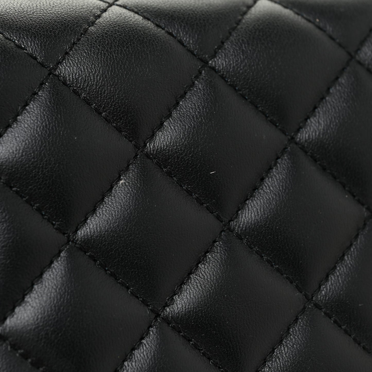 Lambskin Quilted Medusa Wallet On Chain Crossbody Black