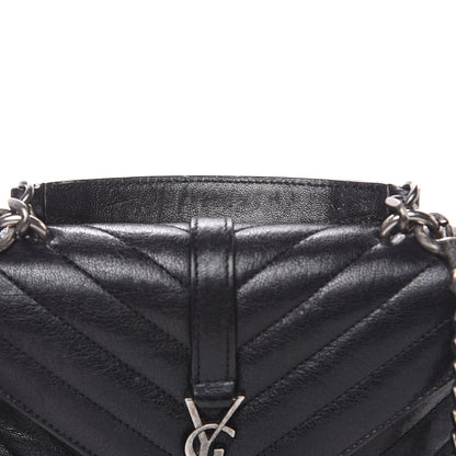 Saint Laurent Sheepskin Matelasse Chevron Monogram College Chain Wallet Black 17 of 18
