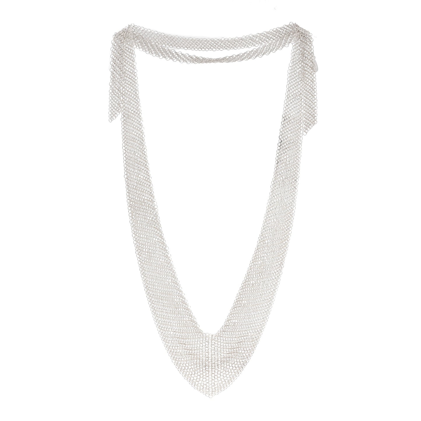 Sterling Silver Elsa Peretti Mesh Bib Necklace
