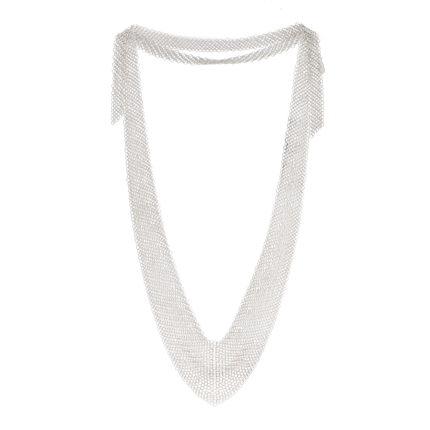 Tiffany Sterling Silver Elsa Peretti Mesh Bib Necklace 2 of 3