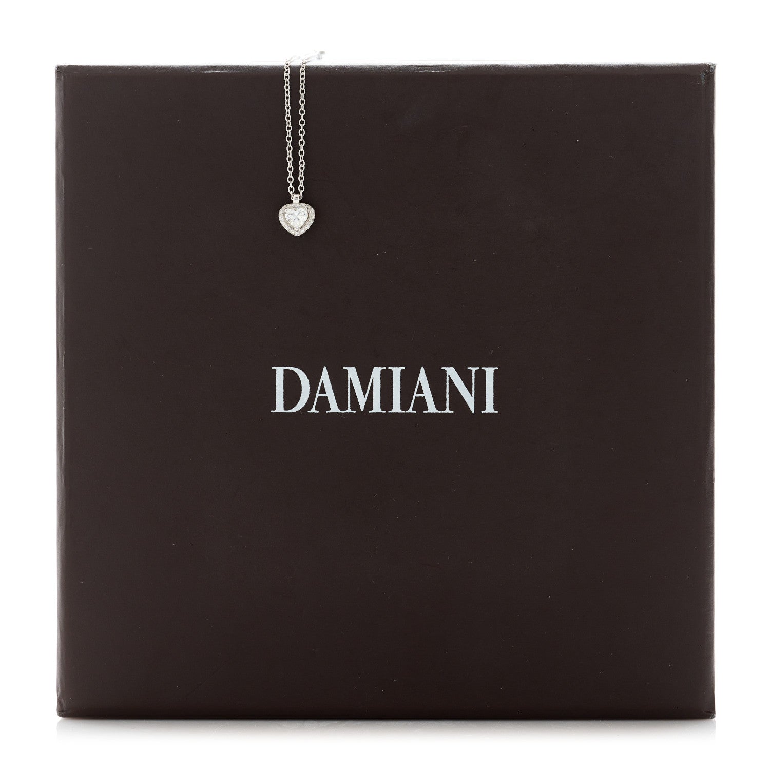 Damiani 18K White Gold Diamond .38ctw Minou Heart Pendant Necklace 6 of 6