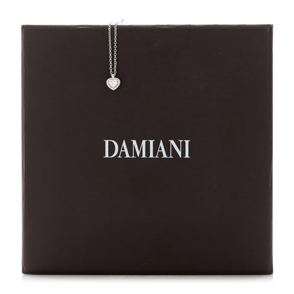 Damiani 18K White Gold Diamond .38ctw Minou Heart Pendant Necklace 6 of 6