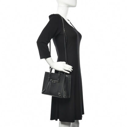Balenciaga Grained Calfskin Papier Mini A4 Zip Around Tote Black 2 of 11