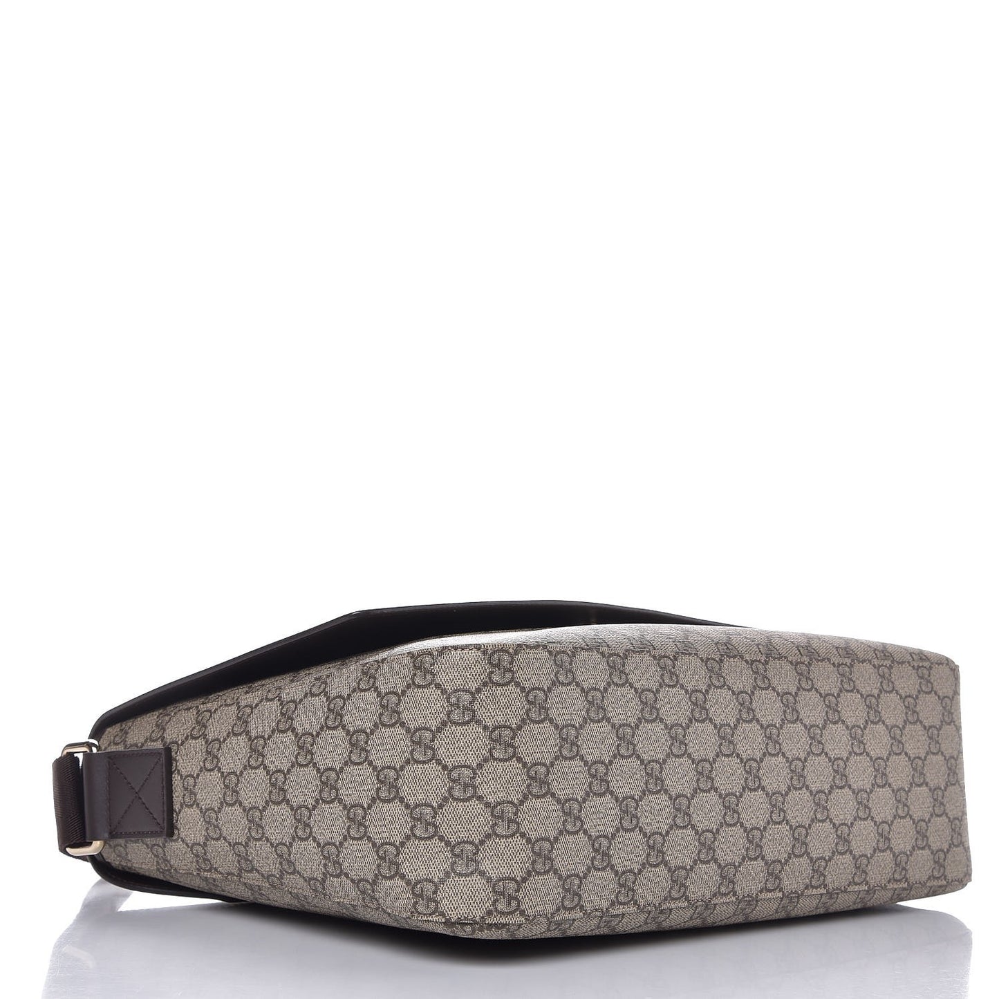 GG Supreme Monogram Selleria Calfskin Large Satchel Messenger Bag Beige Ebony Cocoa Dark Chocolate