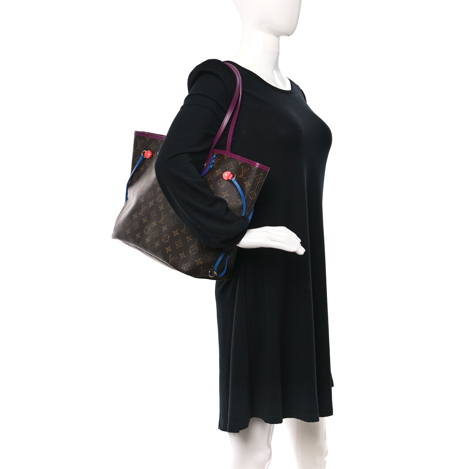 Louis Vuitton Monogram Totem Neverfull MM Magenta 2 of 8