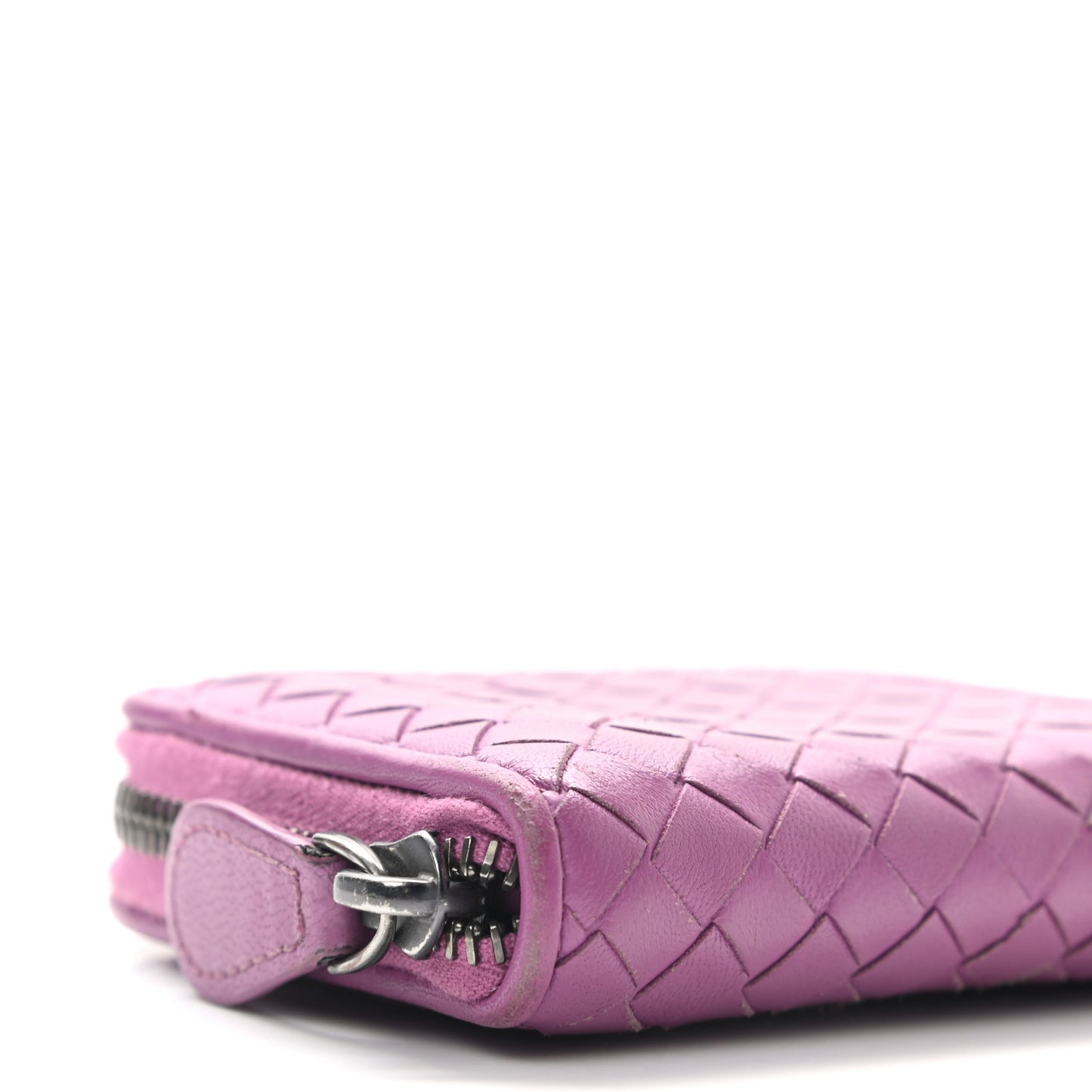 Nappa Intrecciato Zip Around Coin Purse Peony