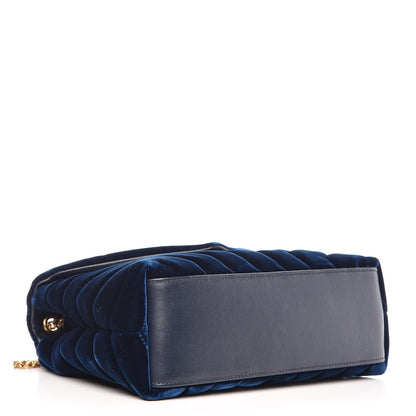 Saint Laurent Velvet Y Quilted Monogram Small Loulou Chain Satchel Medium Blue 5 of 7