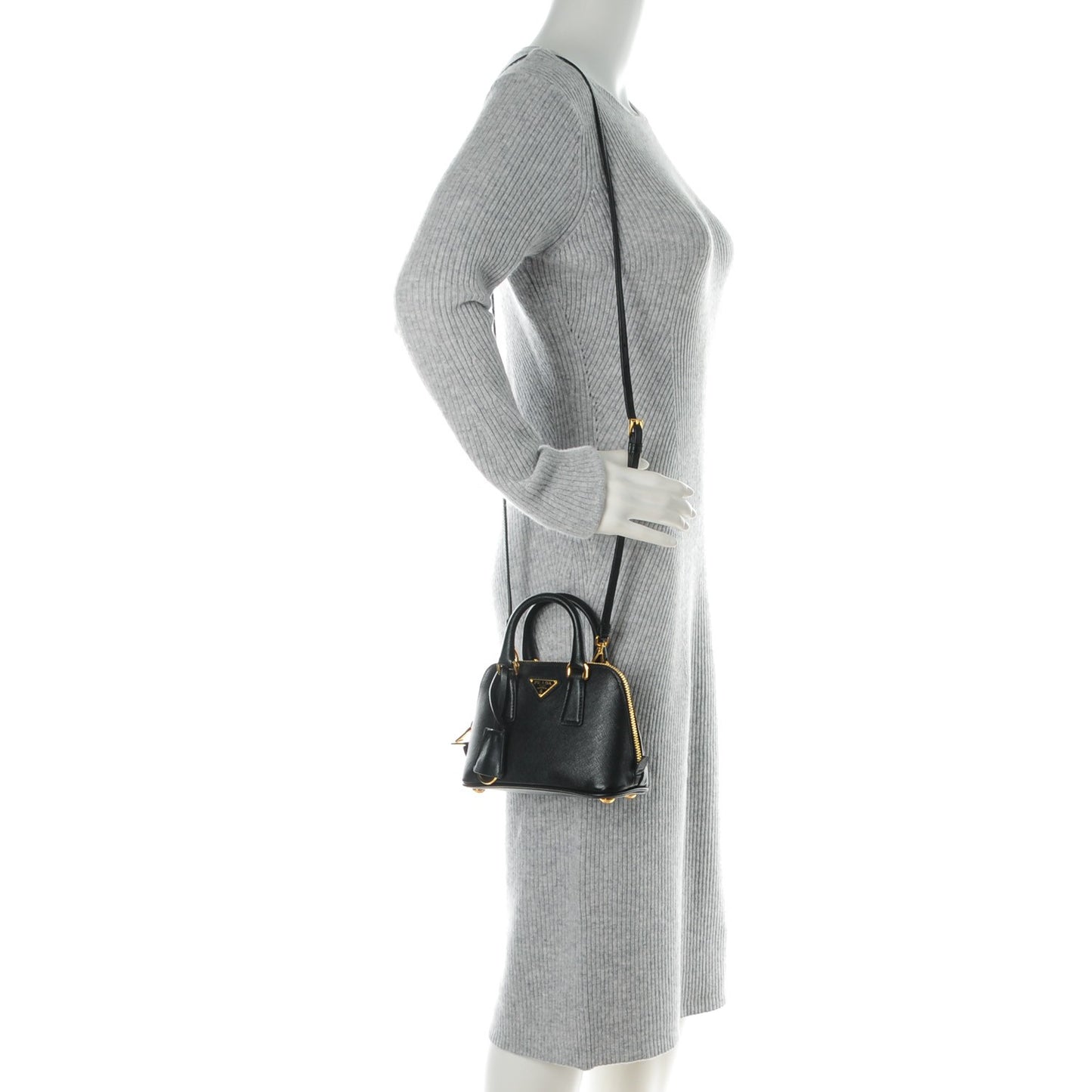 Saffiano Lux Mini Promenade Tote Black
