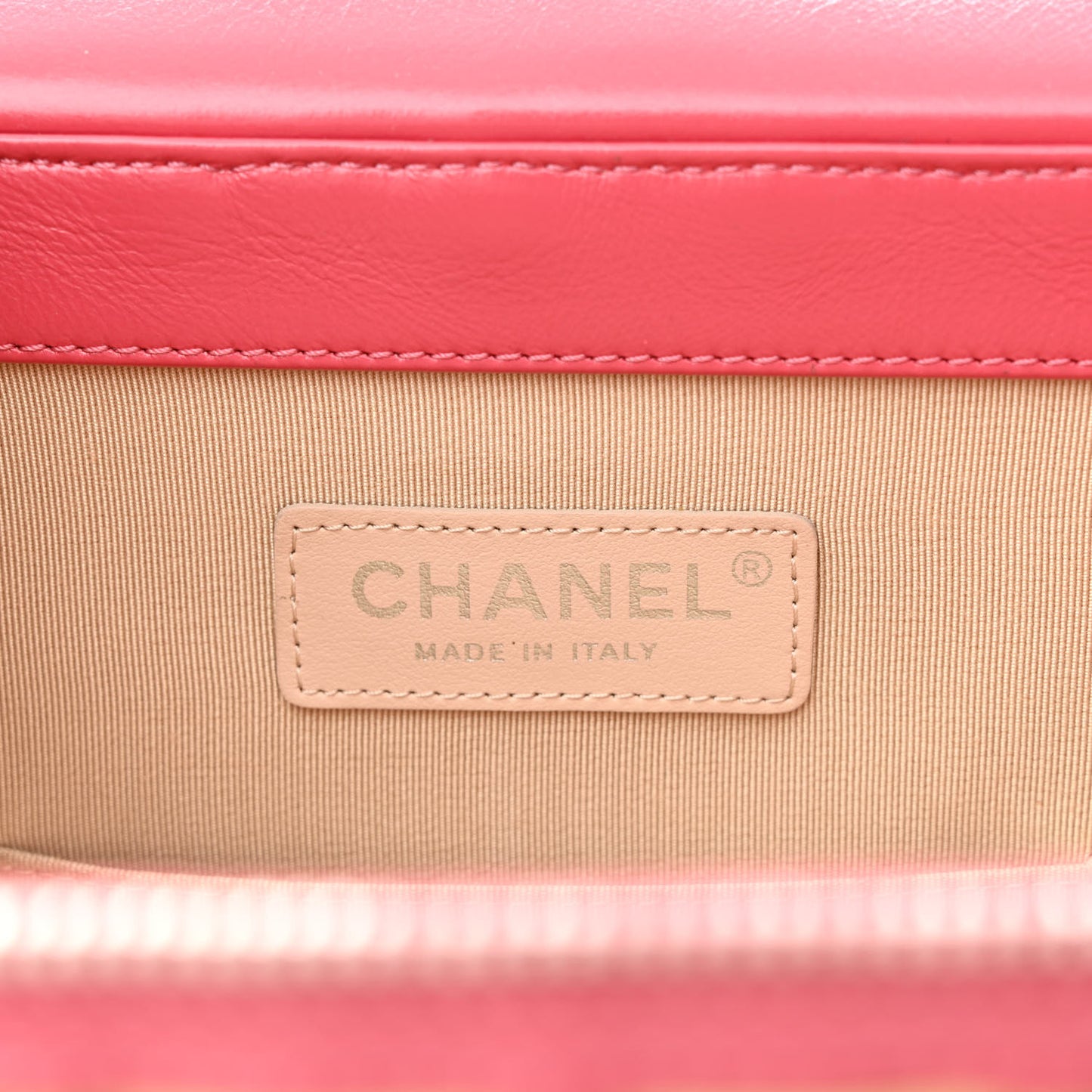 Glazed Calfskin Raffia Vanity Case Bag Pink