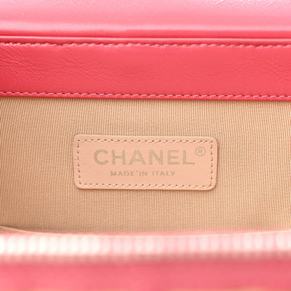 Chanel Glazed Calfskin Raffia Vanity Case Bag Pink 6 of 10