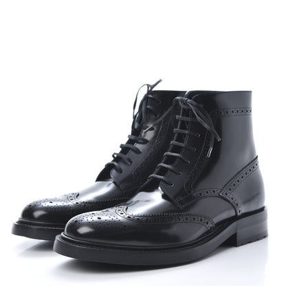 Saint Laurent Smooth Calfskin Mens Army Lace Up Boots 41 Black 3 of 7