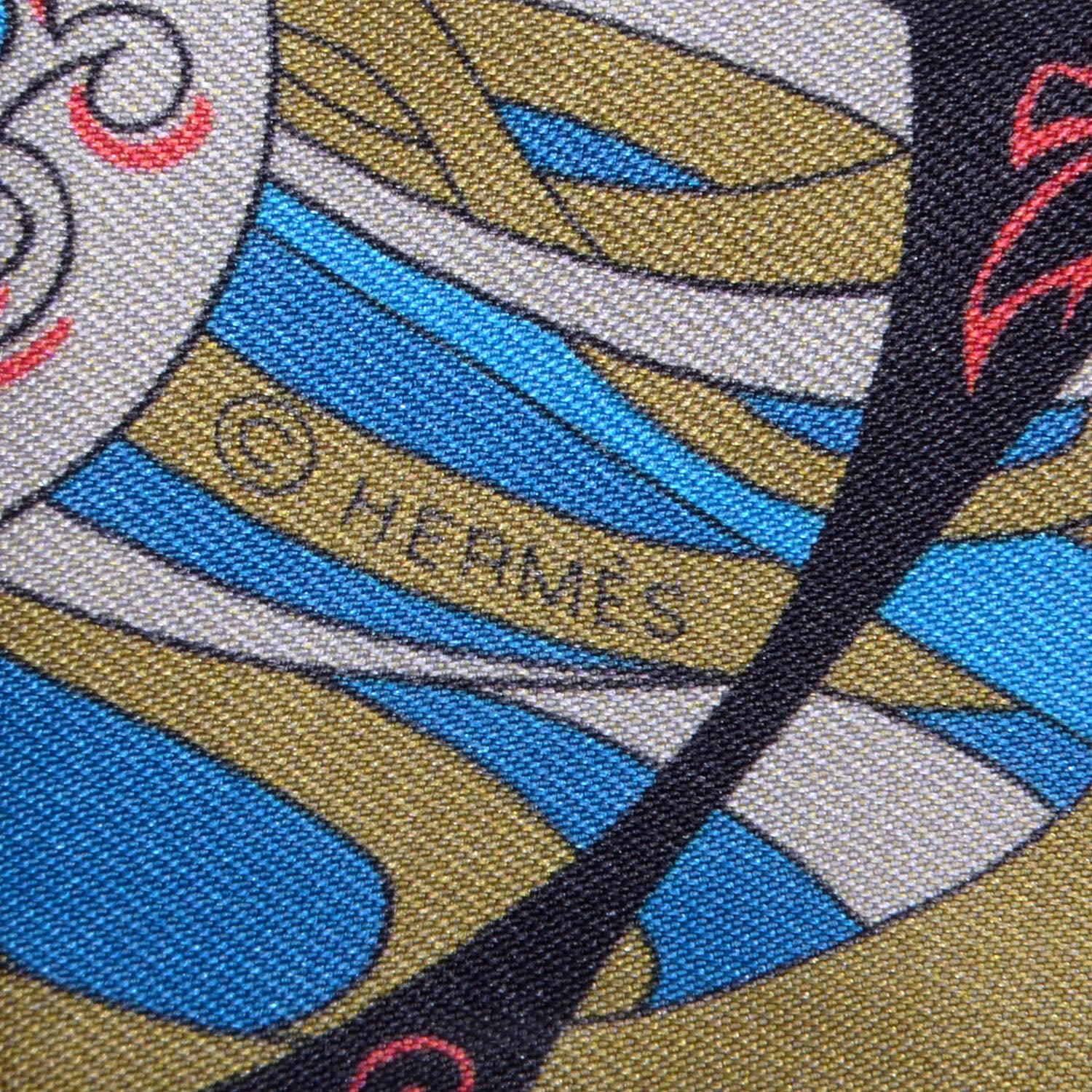 Hermes Silk L'Art Indien Des Plaines Twilly Indigo Jaune Bleu 4 of 6