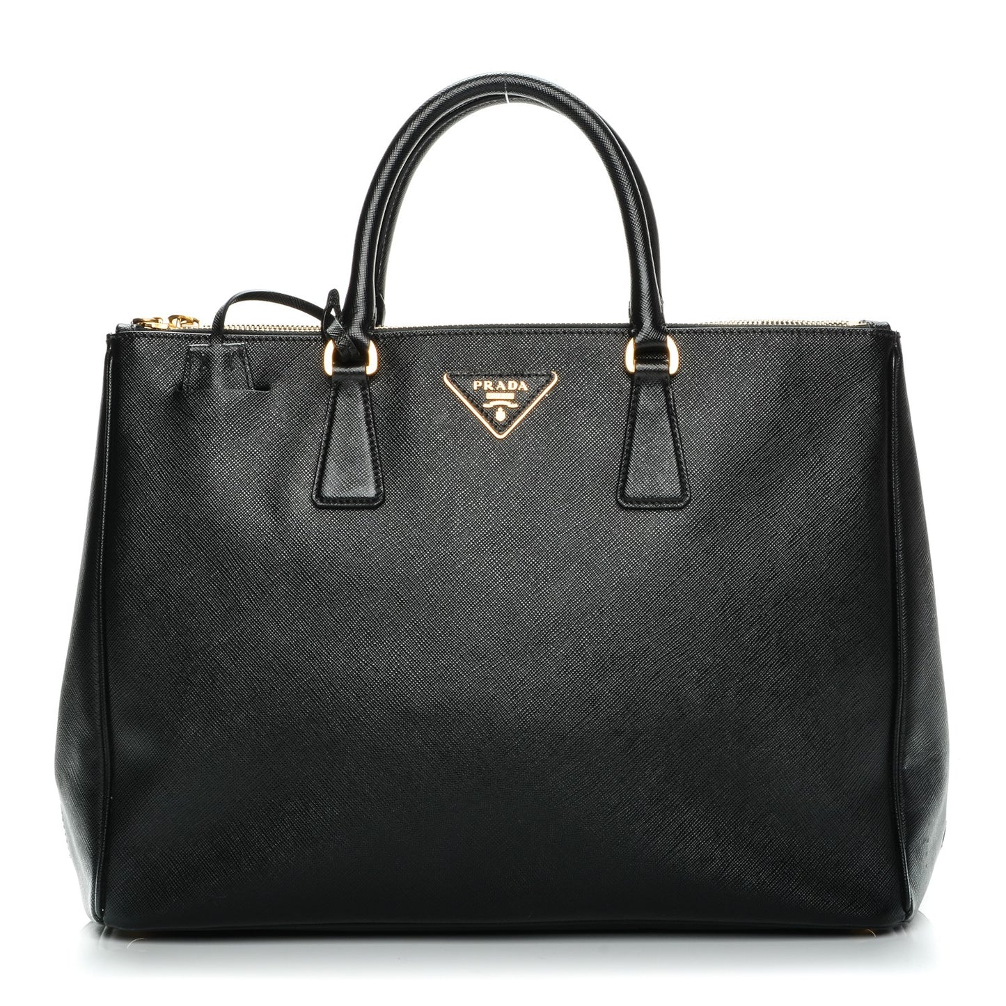 Saffiano Large Galleria Double Zip Tote Black