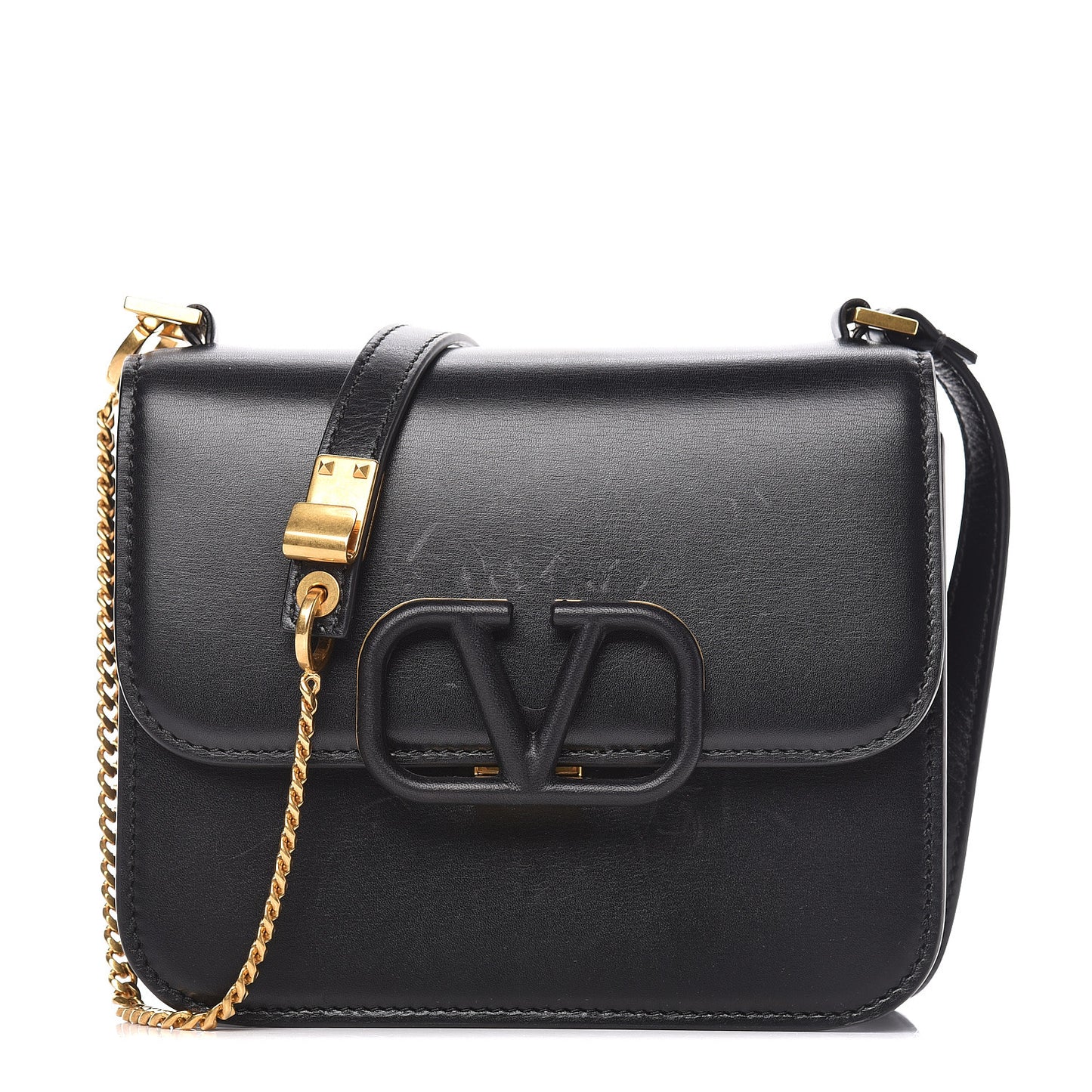 Smooth Calfskin Small VSling Shoulder Bag Black