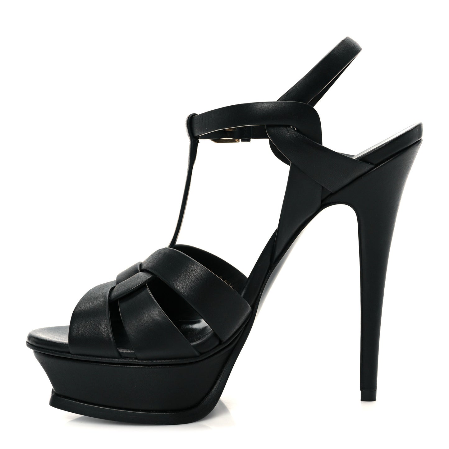 Calfskin Tribute 105 Platform Sandals 38.5 Black