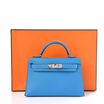 Hermes Chevre Mysore Mini Kelly Sellier 20 Bleu Zanzibar 30 of 30