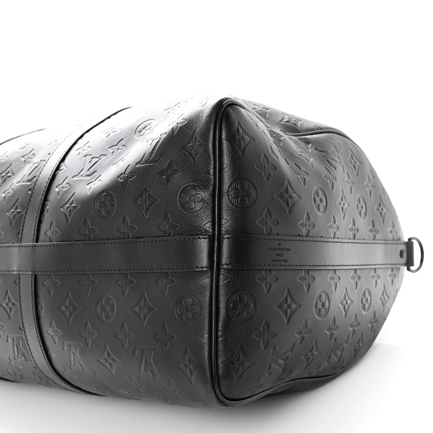 Calfskin Shadow Monogram Keepall Bandouliere 50 Black