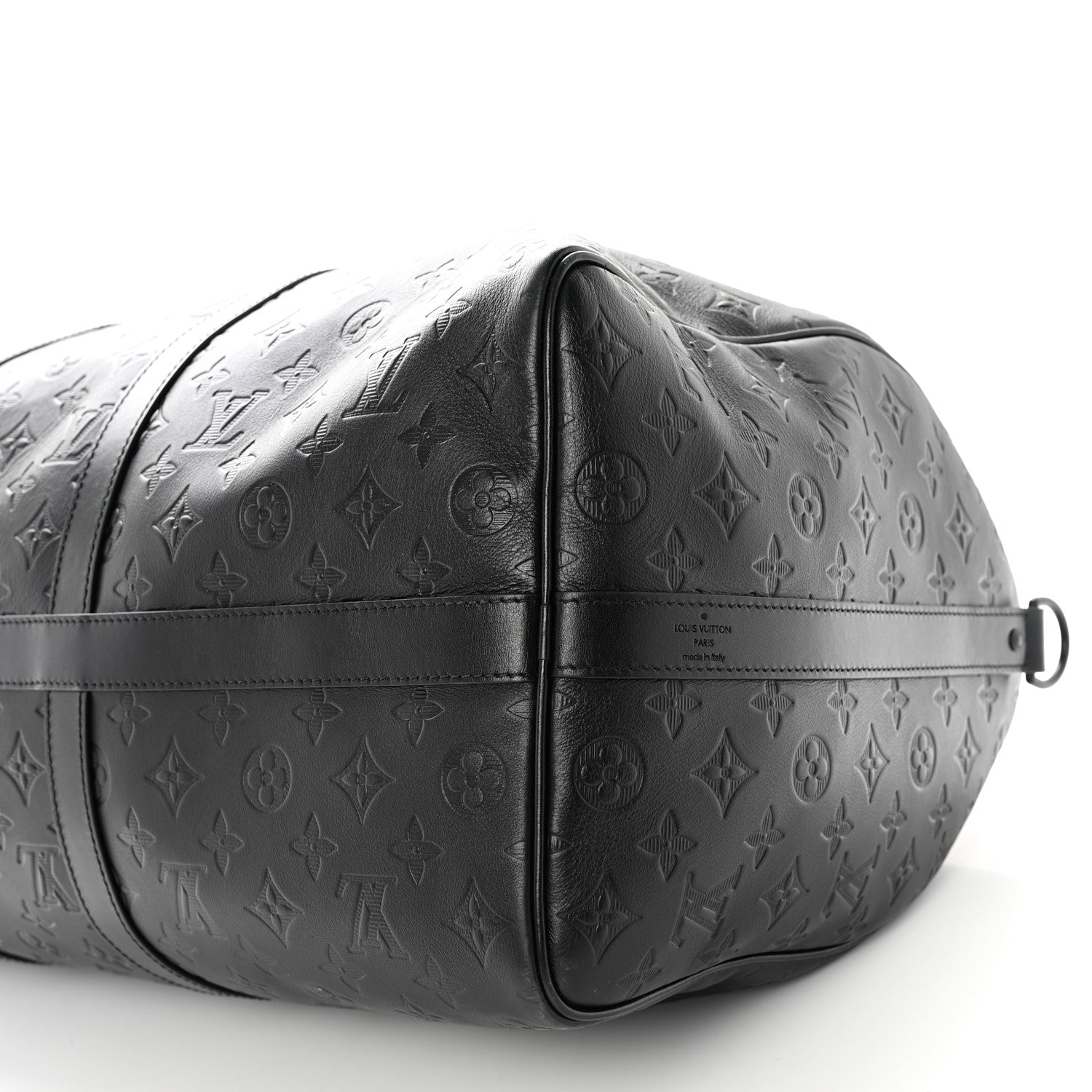 Louis Vuitton Calfskin Shadow Monogram Keepall Bandouliere 50 Black 8 of 8