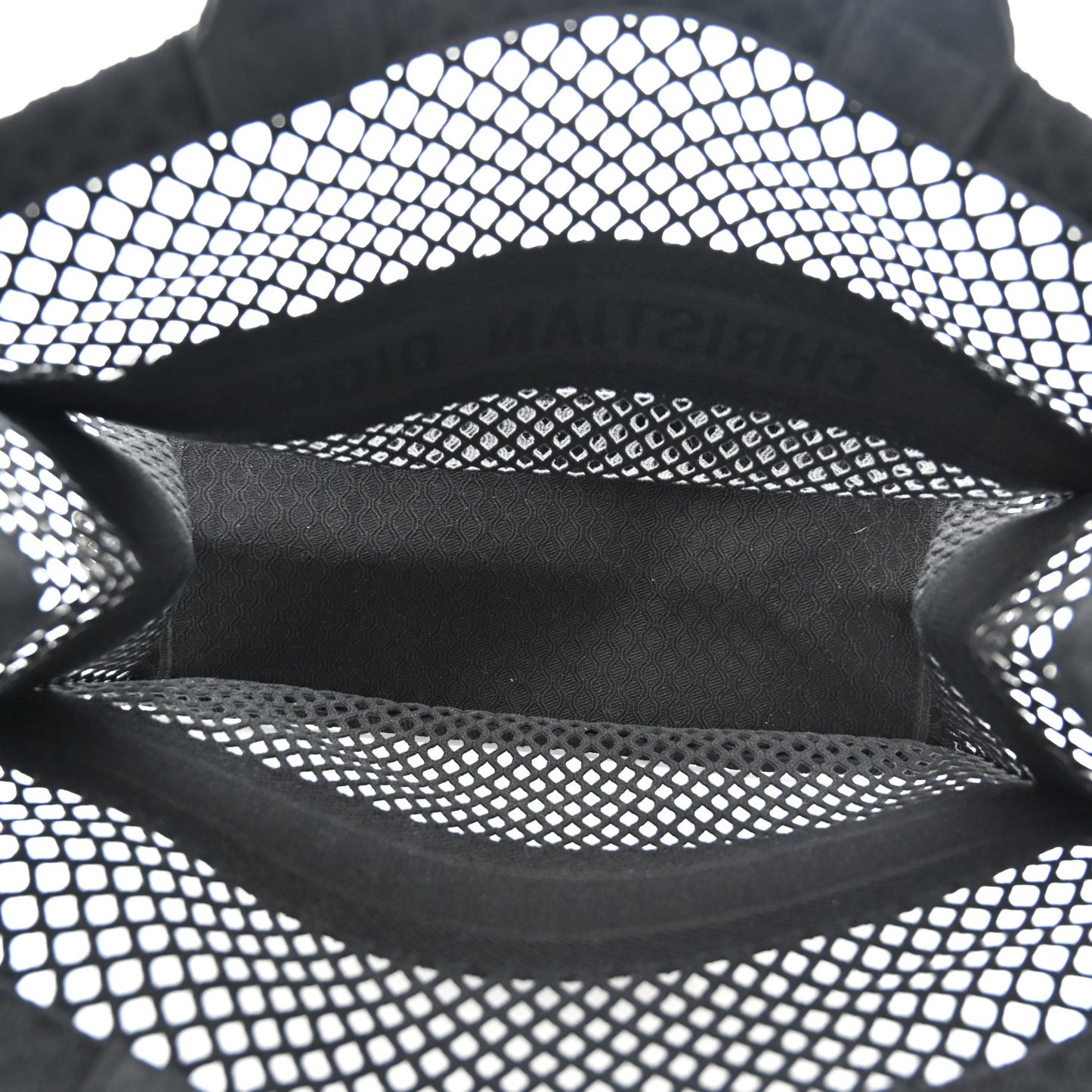 Mesh Embroidered Book Tote Black