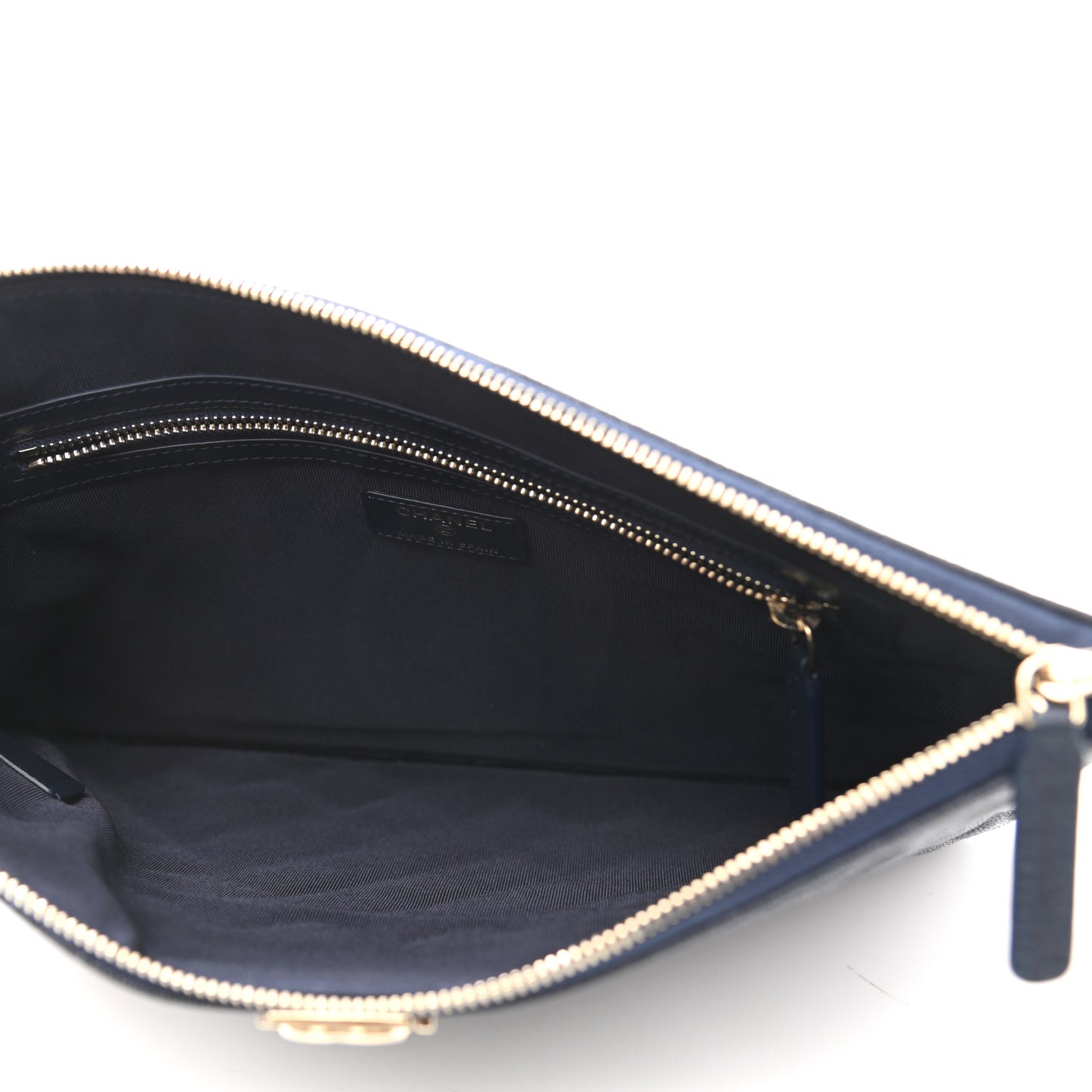 Caviar Quilted Medium Boy Cosmetic Case Blue