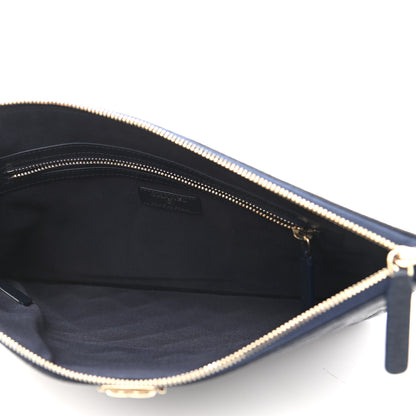 Chanel Caviar Quilted Medium Boy Cosmetic Case Blue 5 of 7