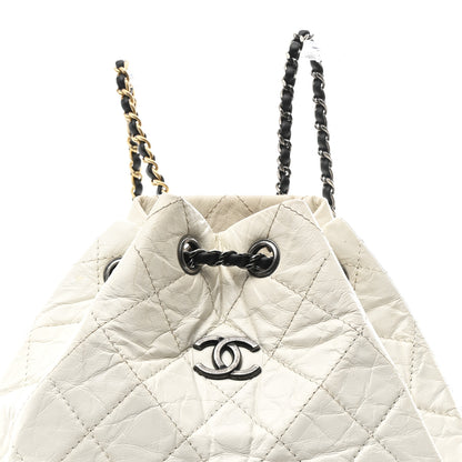 Chanel Aged Calfskin Quilted Small Gabrielle Backpack Black White 8 of 11