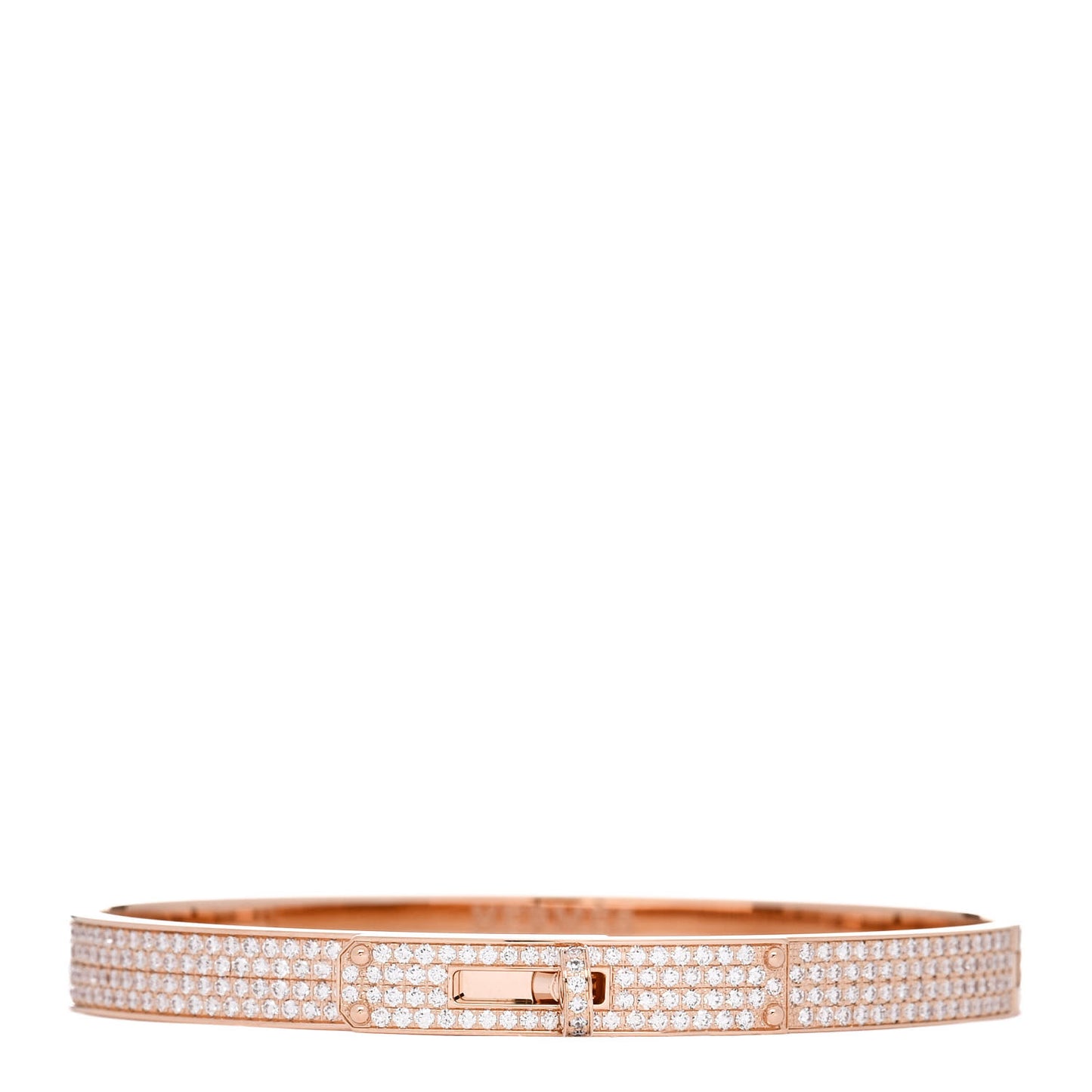 18K Rose Gold Diamond PM Kelly Full Pave Bracelet XS