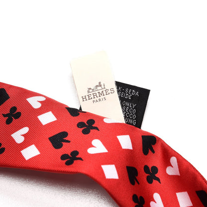 Hermes Silk Jeu de Cartes Twilly Rouge Black Ardoise 4 of 6