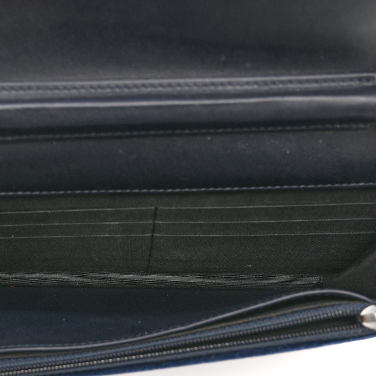 Chanel Velvet Quilted Boy Wallet On Chain WOC Blue 5 of 12