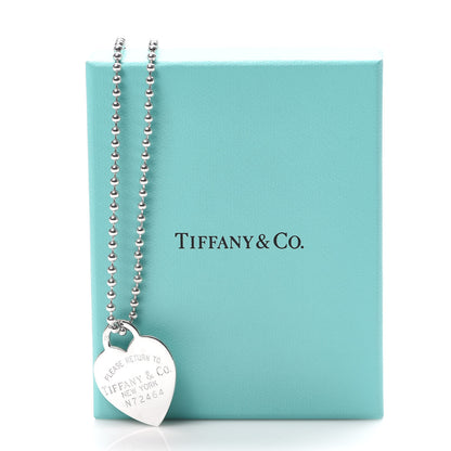 Tiffany Sterling Silver Long Return to Tiffany Heart Pendant Necklace 6 of 6
