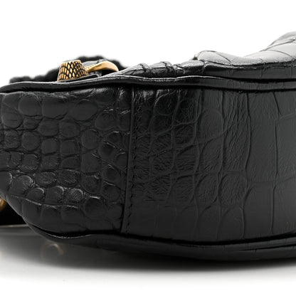 Balenciaga Extra Supple Calfskin Crocodile Embossed Le Cagole Shoulder Bag XS Black 10 of 13