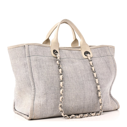 Chanel Woven Straw Raffia Medium Deauville Tote Light Blue 3 of 12