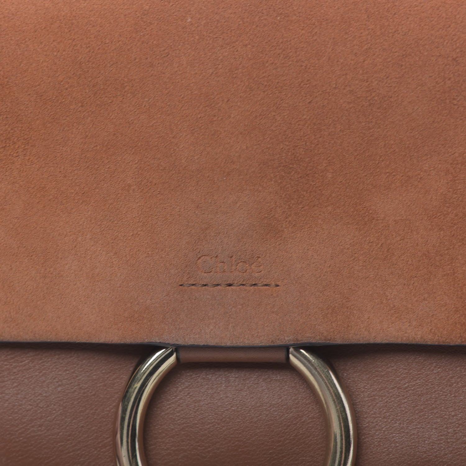Chloe Suede Calfskin Small Faye Shoulder Bag Tobacco 8 of 14