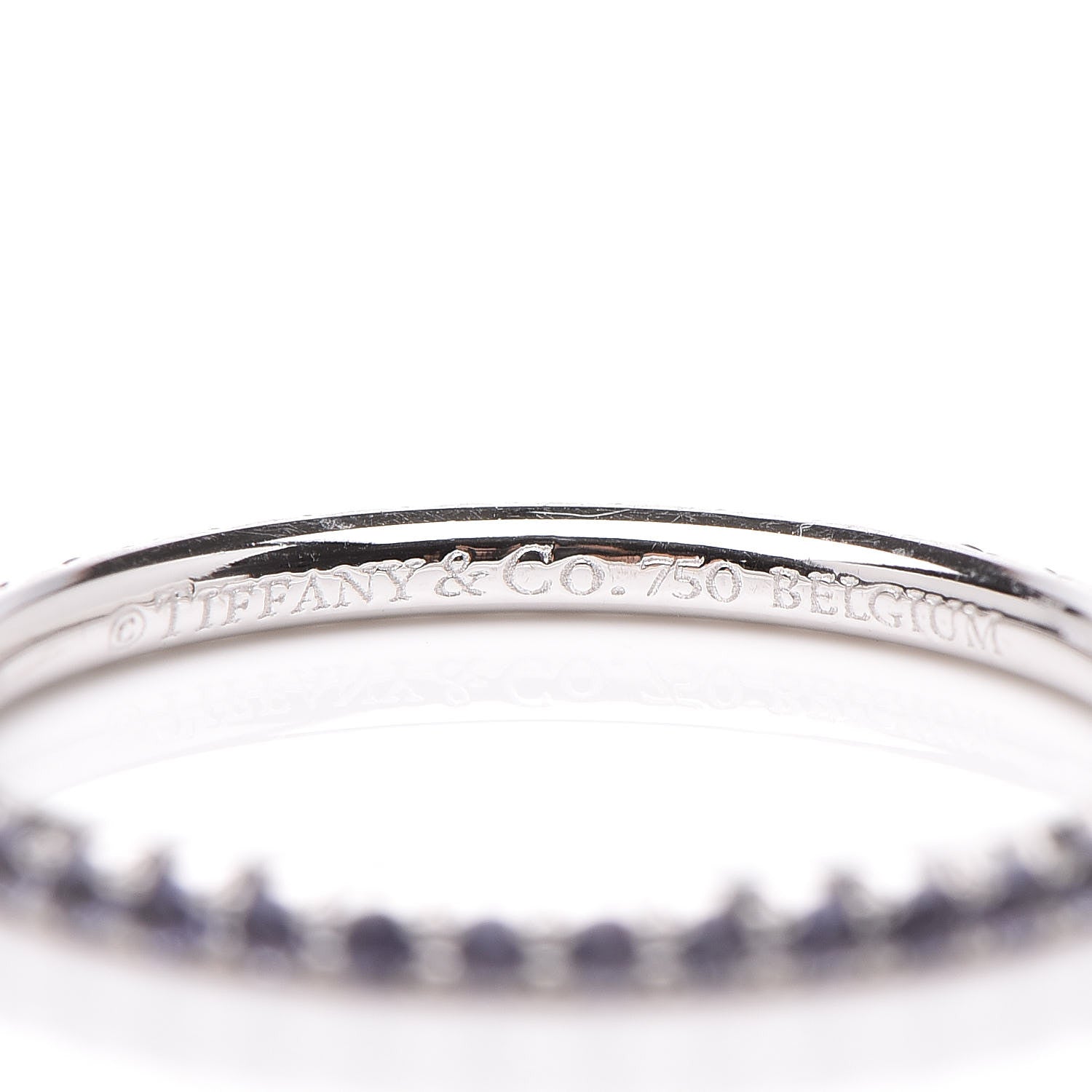 Tiffany 18K White Gold Iolite Metro Ring 47 4.25 4 of 7