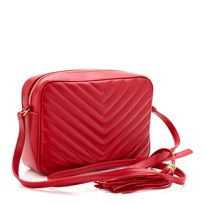 Saint Laurent Calfskin Matelasse Monogram Lou Camera Bag Rouge Eros 3 of 10