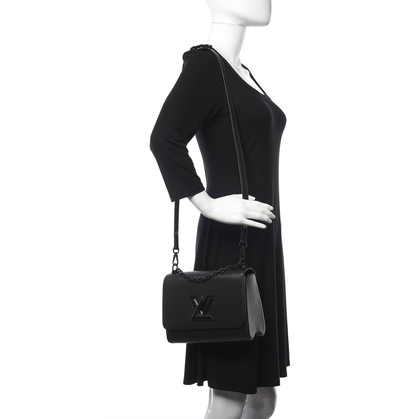 Epi Twist Shoulder Bag MM Matte Black