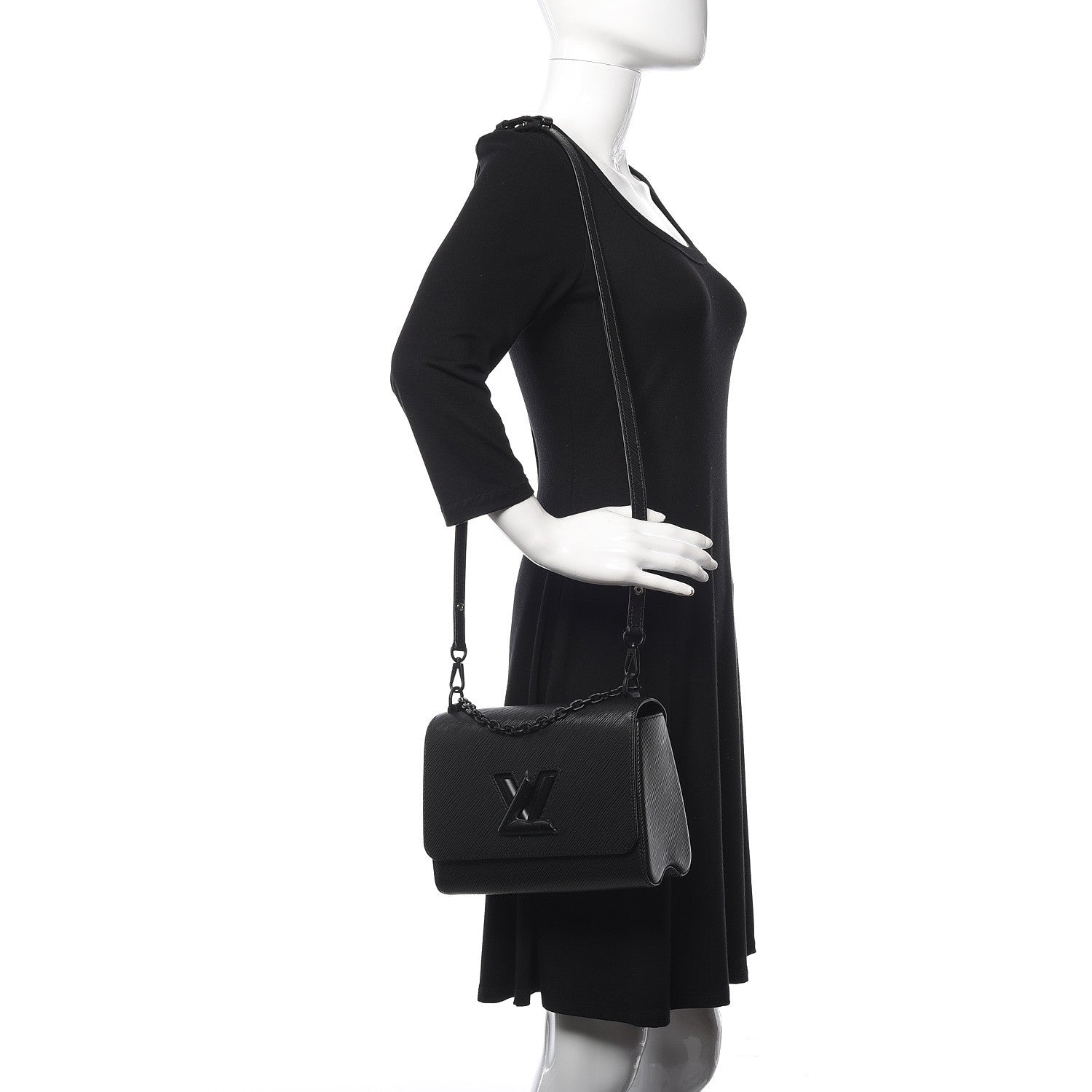 Louis Vuitton Epi Twist Shoulder Bag MM Matte Black 2 of 10