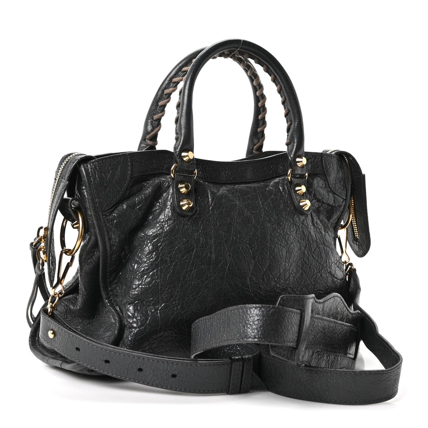 Agneau Classic Gold Hardware S City Gris Fossile